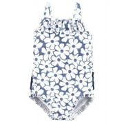 Girls Toddler Swimsuit, Blue Cosmos, 2T